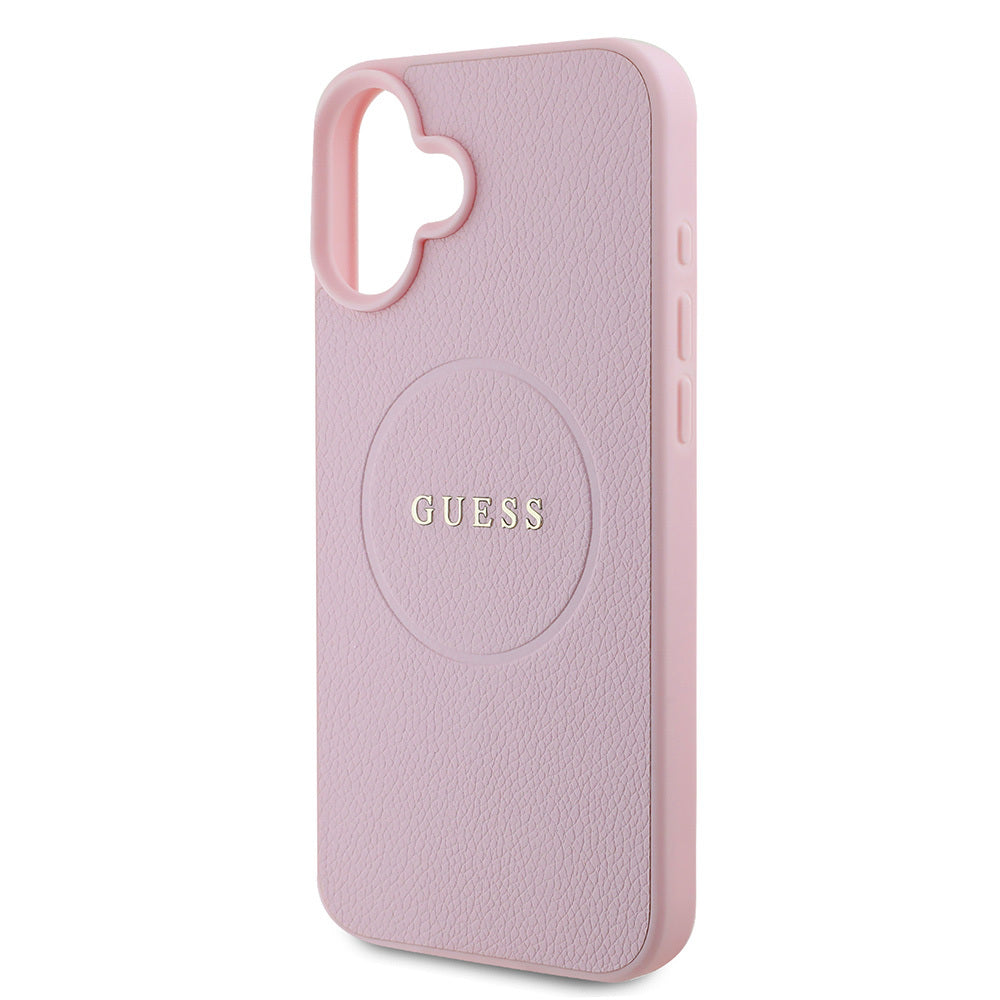 iPhone 16 Plus Kılıf Guess Orijinal Lisanslı M-safe Şarj Özellikli Yazı Logolu Grained Kılıf