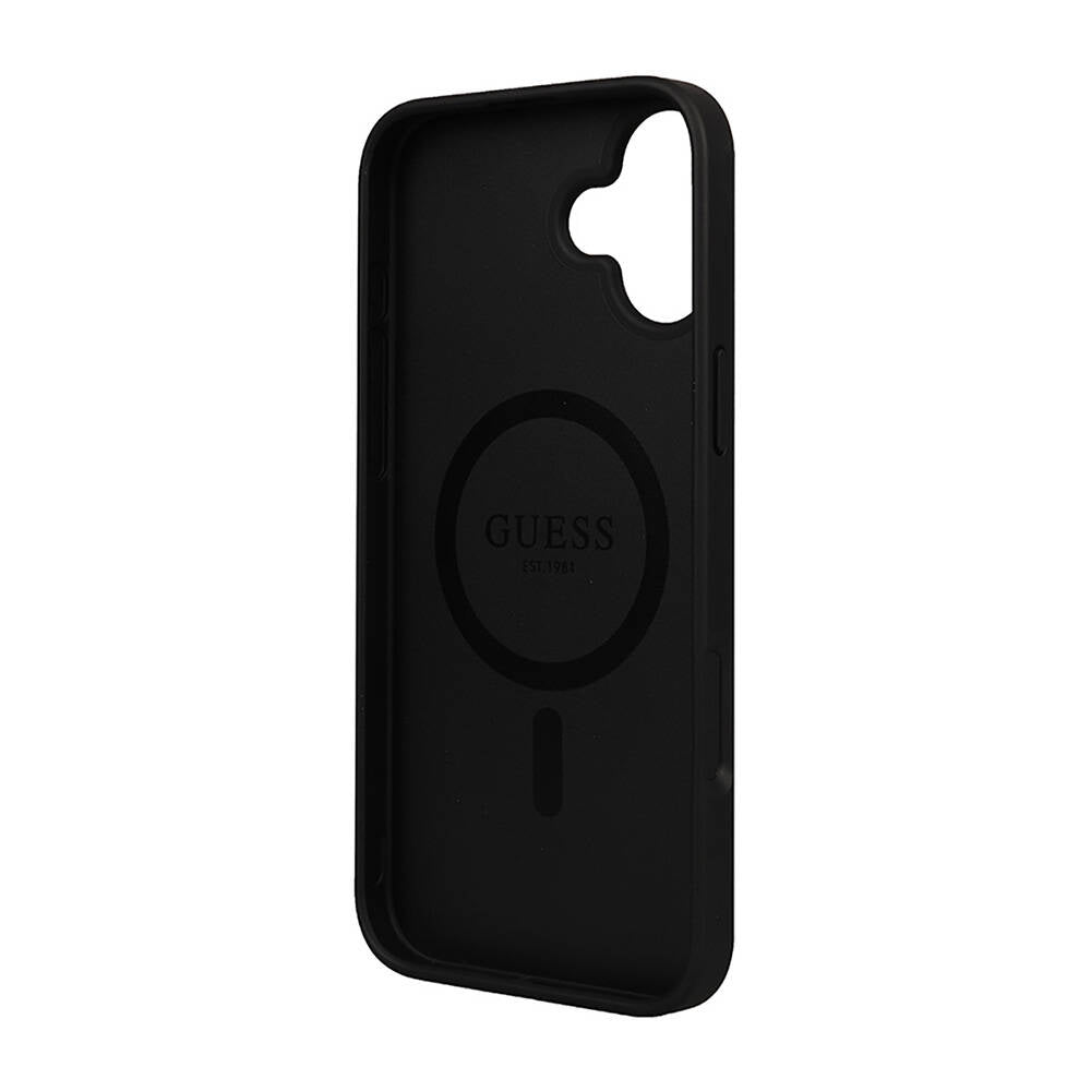 iPhone 16 Plus Kılıf Guess Orijinal Lisanslı M-safe Şarj Özellikli 4G Desenli Yazı Logolu Peony Kılıf