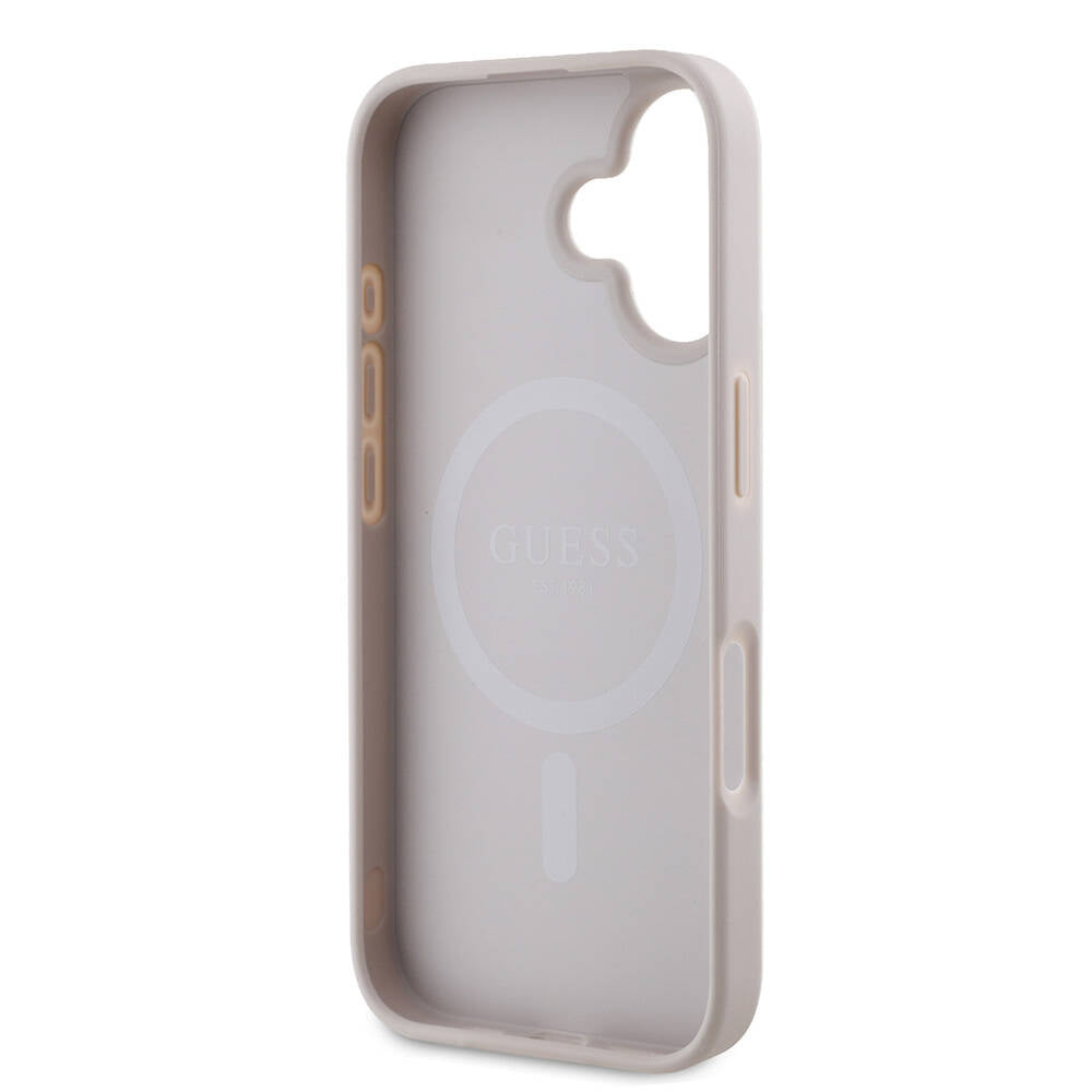 iPhone 16 Plus Kılıf Guess Orijinal Lisanslı M-safe Şarj Özellikli 4G Şerit Tasarımlı Printed Kılıf