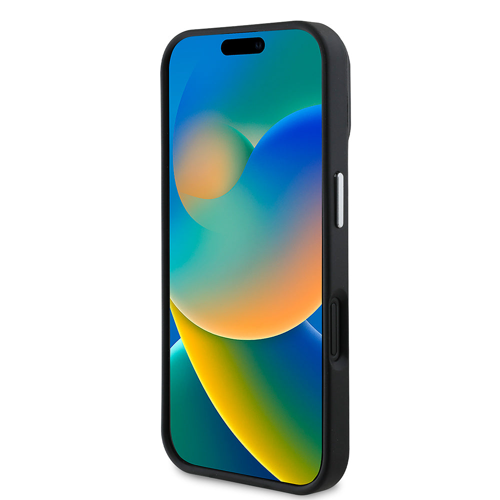iPhone 16 Plus Kılıf Guess Orijinal Lisanslı M-safe Şarj Özellikli Grained Triangle Kılıf