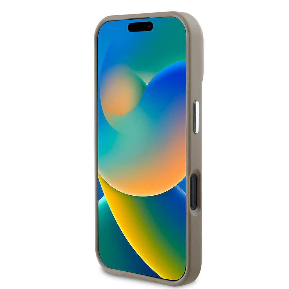 iPhone 16 Plus Kılıf Guess Orijinal Lisanslı M-safe Şarj Özellikli Grained Triangle Kılıf
