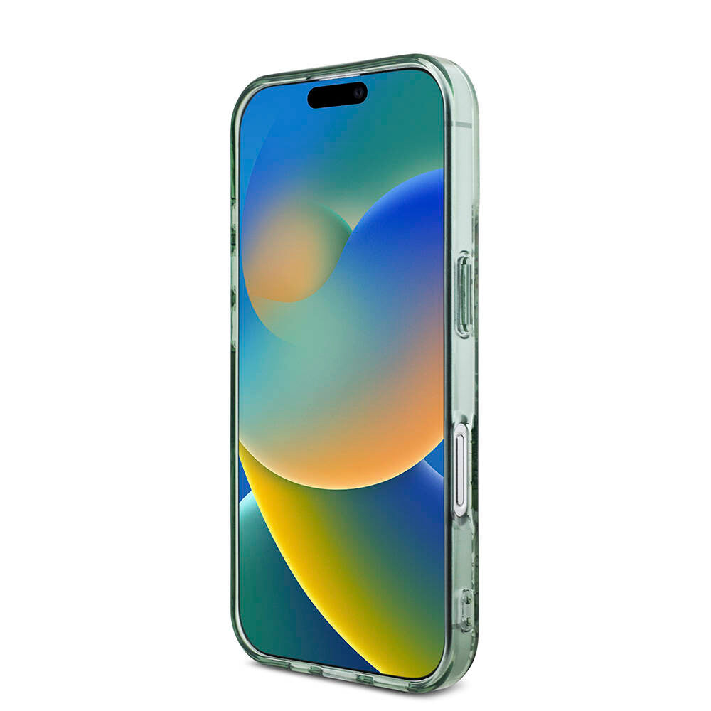 iPhone 16 Plus Kılıf Guess Orijinal Lisanslı M-safe Şarj Özellikli IML Baskılı Çiçek İnci Bileklikli Kılıf