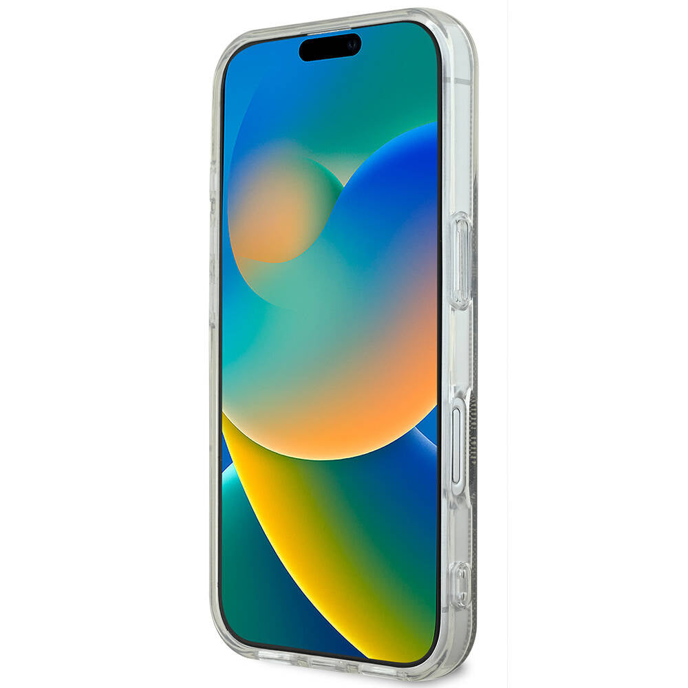 iPhone 16 Plus Kılıf Guess Orijinal Lisanslı M-safe Şarj Özellikli Yazı Logolu 4G Desenli Kılıf