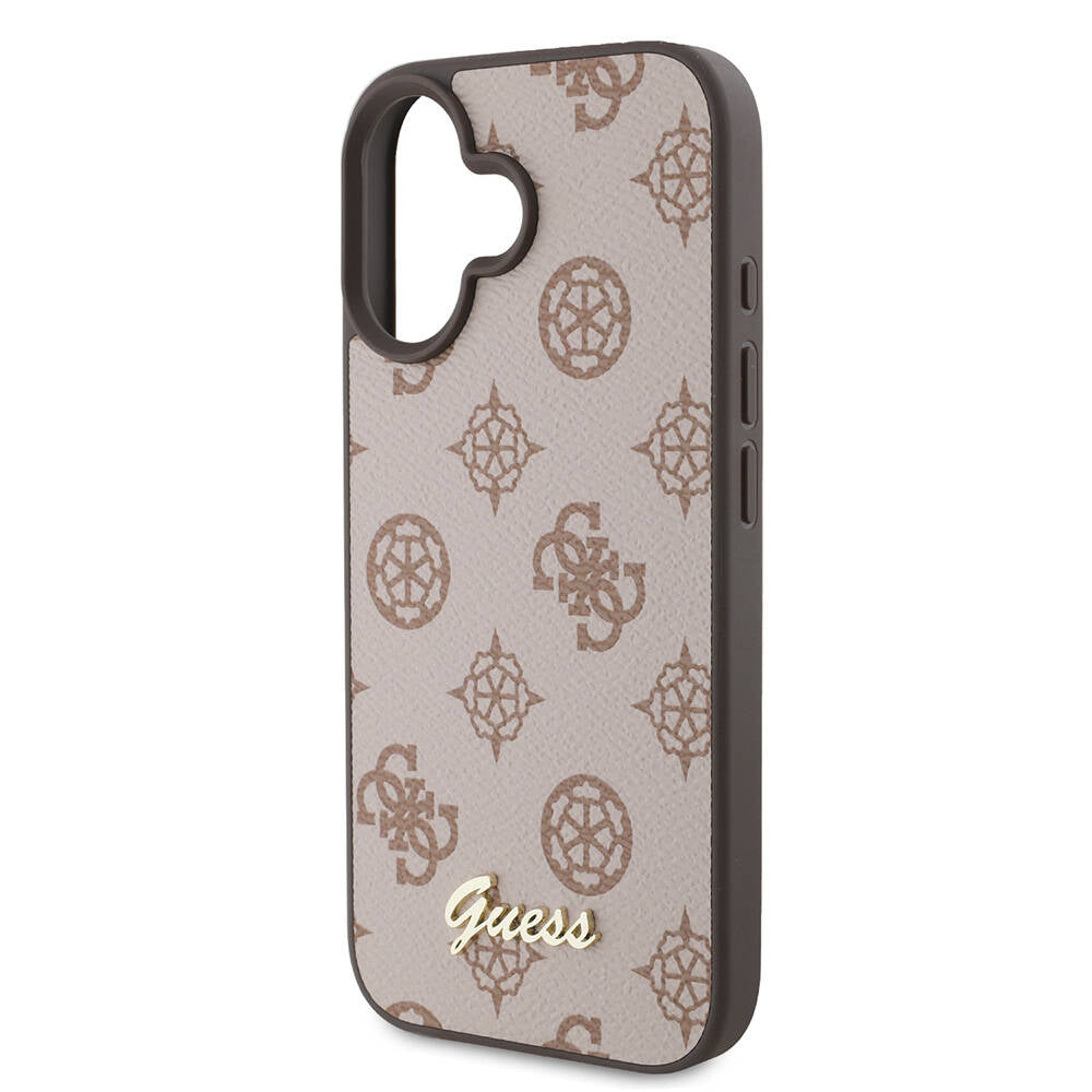 iPhone 16 Plus Kılıf Guess Orijinal Lisanslı M-safe Şarj Özellikli Yazı Logolu Peony Kılıf