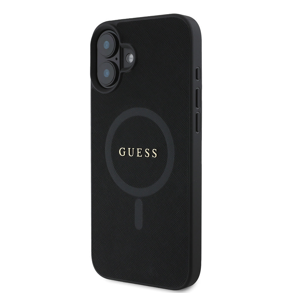 iPhone 16 Plus Kılıf Guess Orijinal Lisanslı M-safe Şarj Özellikli Yazı Logolu Saffiano Classic Kılıf