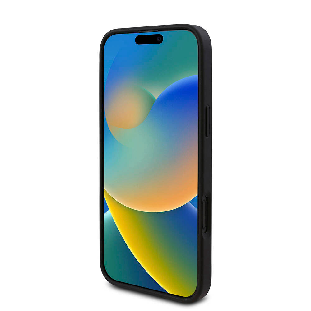 iPhone 16 Plus Kılıf Guess Orijinal Lisanslı PU Deri 4G Desenli Üçgen Logolu Kılıf