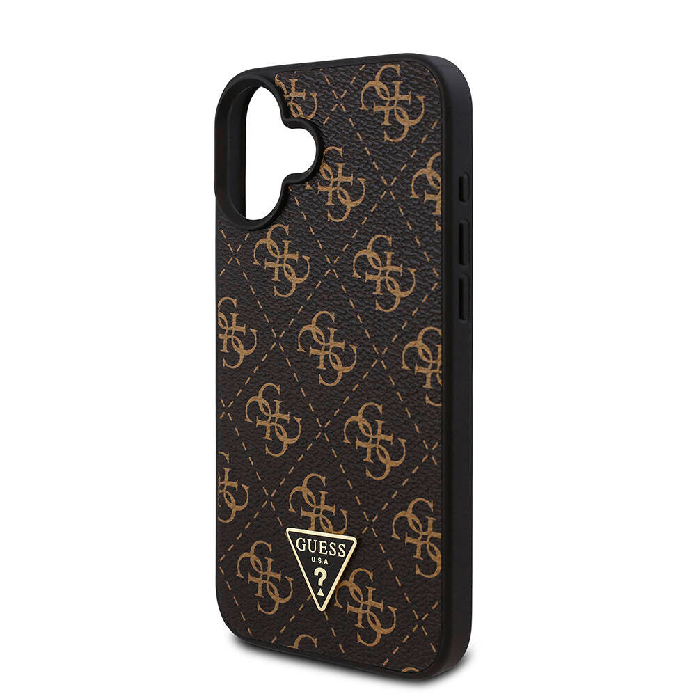 iPhone 16 Plus Kılıf Guess Orijinal Lisanslı PU Deri 4G Desenli Üçgen Logolu Kılıf