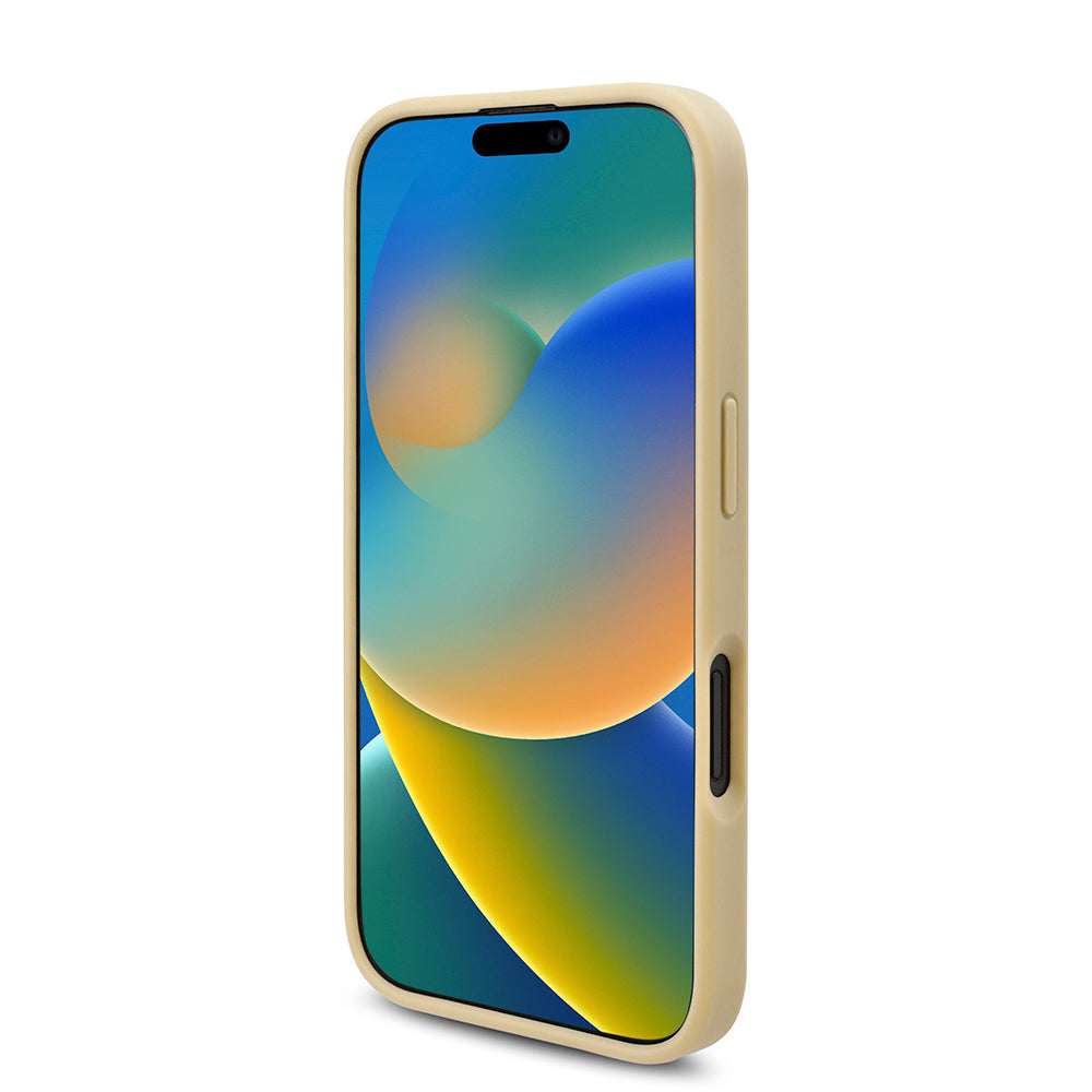 iPhone 16 Plus Kılıf Guess Orijinal Lisanslı Taşlı Arka Yüzey Üçgen Logolu Kılıf