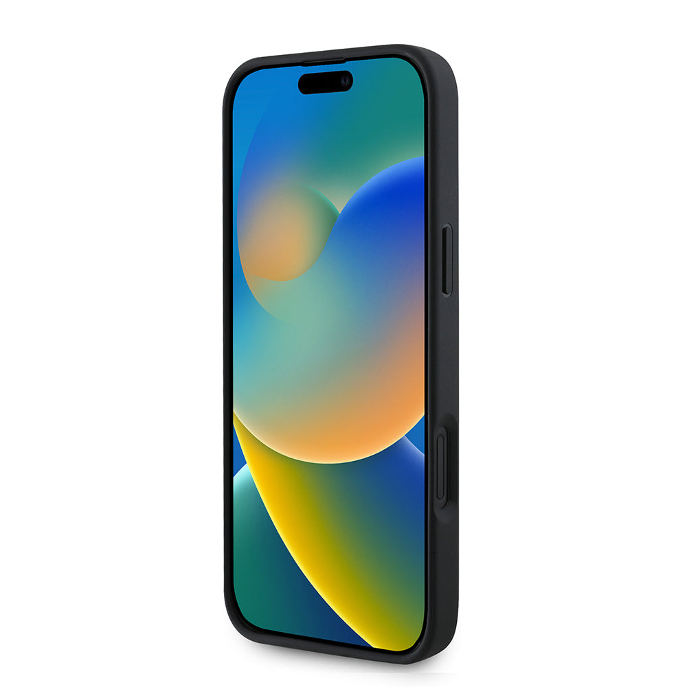 iPhone 16 Plus Kılıf Guess orijinal Lisanslı M-safe Şarj Özellikli PU Deri Bilek Askı İpli Yazı Logolu Kılıf