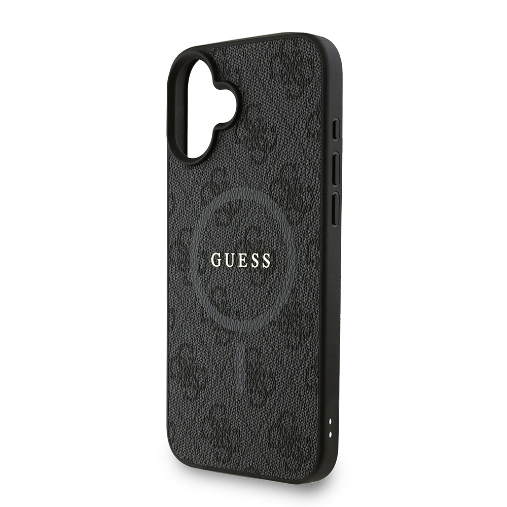 iPhone 16 Plus Kılıf Guess orijinal Lisanslı M-safe Şarj Özellikli PU Deri Bilek Askı İpli Yazı Logolu Kılıf