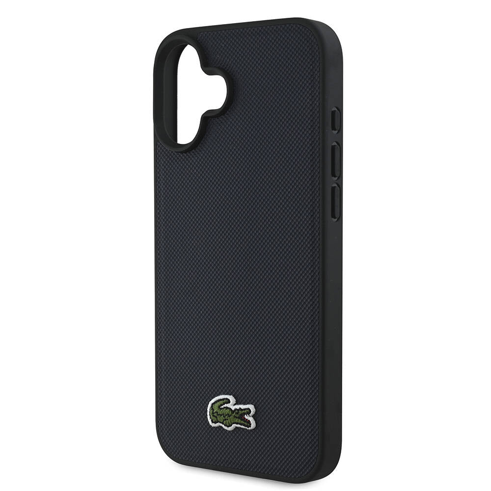 iPhone 16 Plus Kılıf Lacoste orijinal Lisanslı PU Pike Desenli Arka Yüzey İkonik Timsah Dokuma Logolu Kılıf