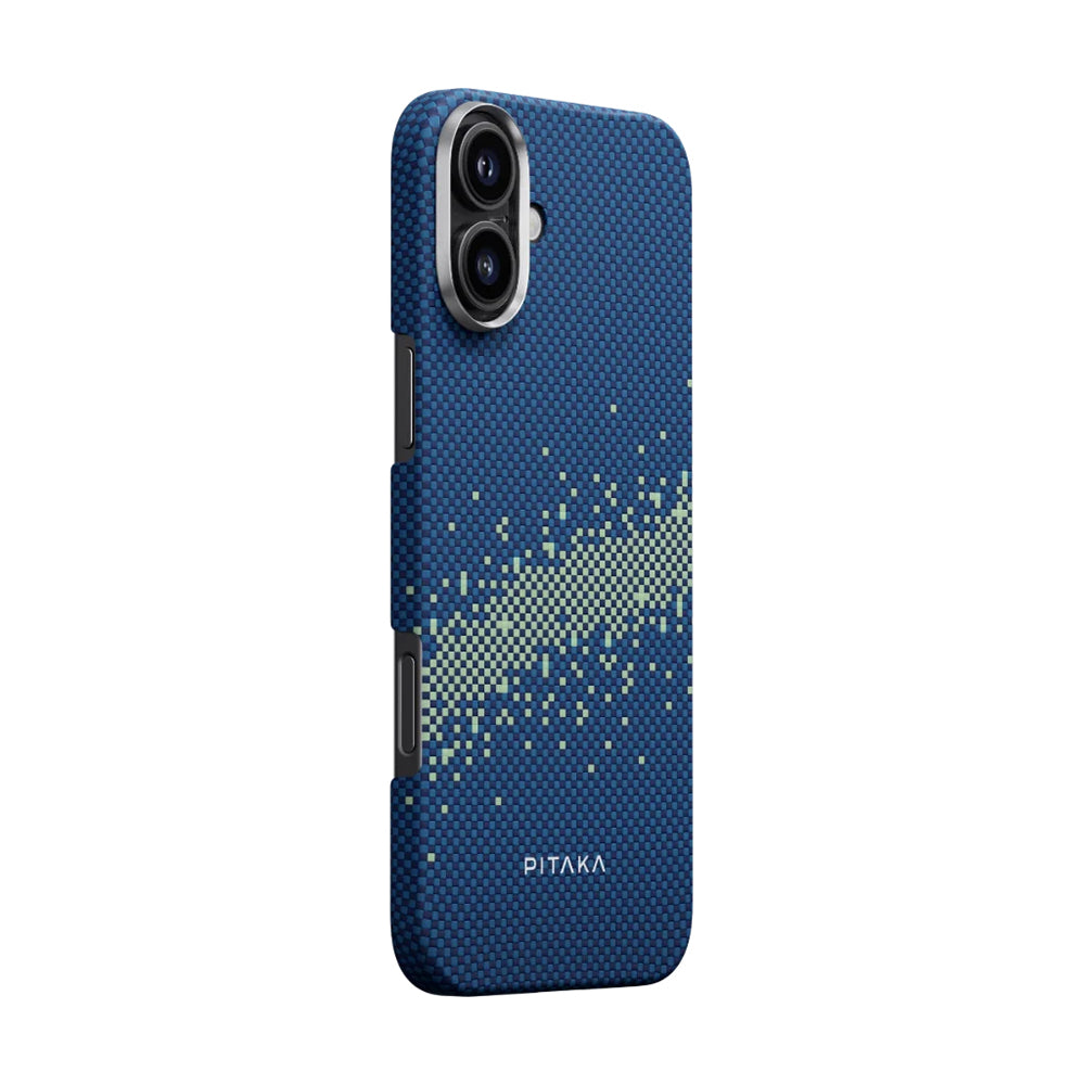 iPhone 16 Plus Kılıf M-safe Şarj Özellikli Aramid Karbon Fiber Pitaka Tactile Woven Starpeak Serisi Milky Way Galaxy Kılıf