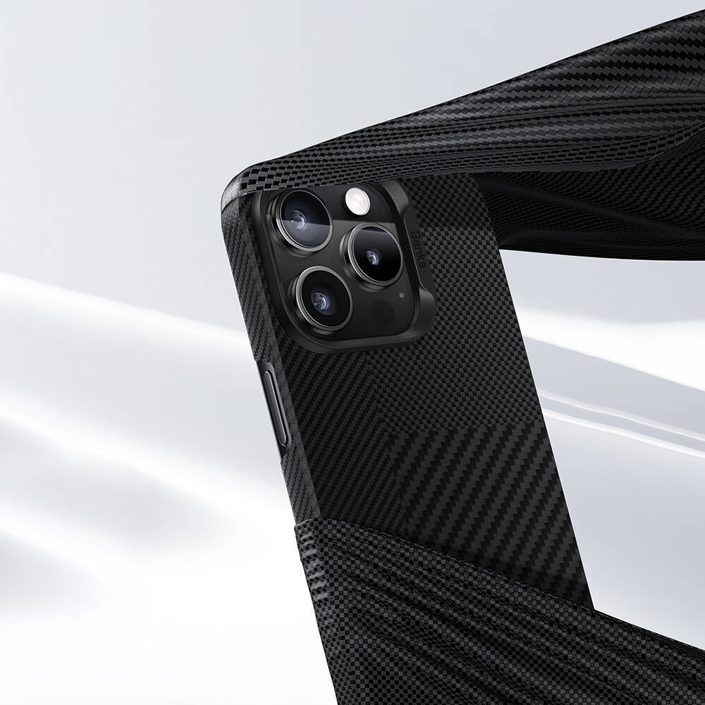 iPhone 16 Plus Kılıf M-safe Şarj Özellikli Karbon Fiber Benks Montage ArmorAir Kevlar Kılıf
