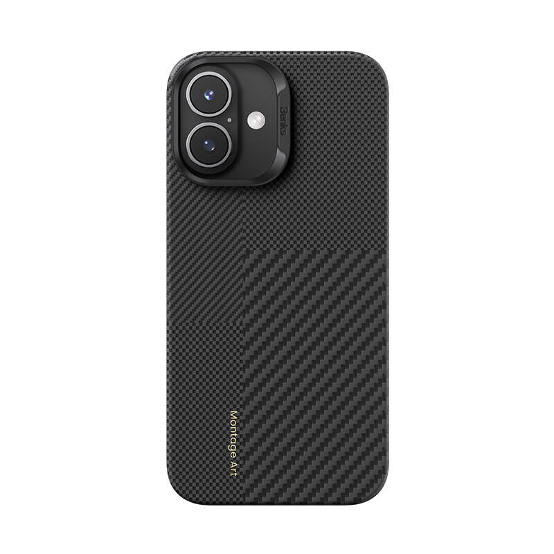iPhone 16 Plus Kılıf M-safe Şarj Özellikli Karbon Fiber Benks Montage ArmorAir Kevlar Kılıf