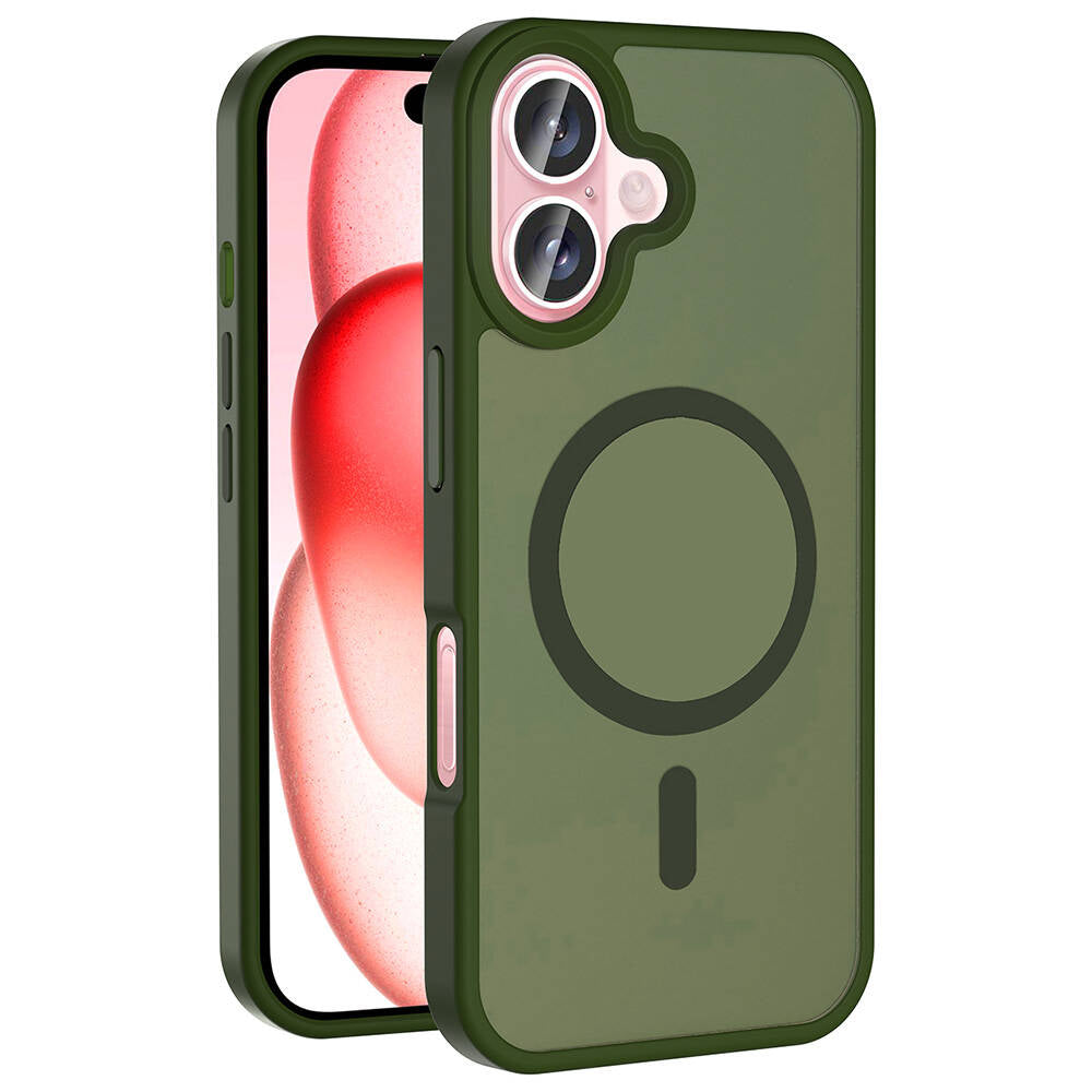 iPhone 16 Plus Kılıf M-safe Şarj Özellikli Mat Arka Yüzey Zore Sio Kılıf