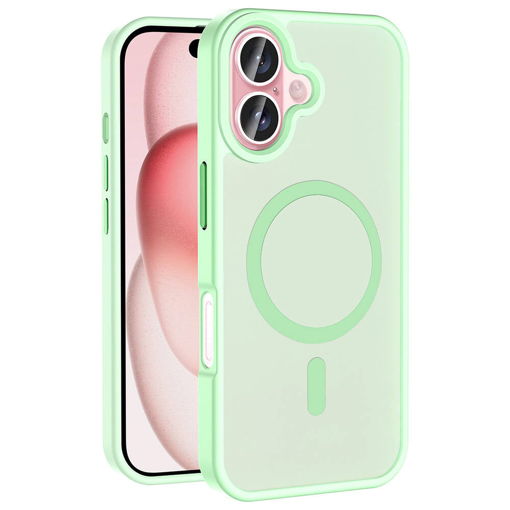 iPhone 16 Plus Kılıf M-safe Şarj Özellikli Mat Arka Yüzey Zore Sio Kılıf