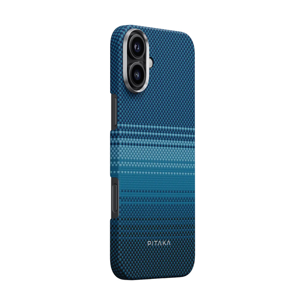 iPhone 16 Plus Kılıf M-safe Şarj Özellikli Aramid Fiber Pitaka Tactile Woven Sunset-Moonrise Serisi Moonrise Kılıf