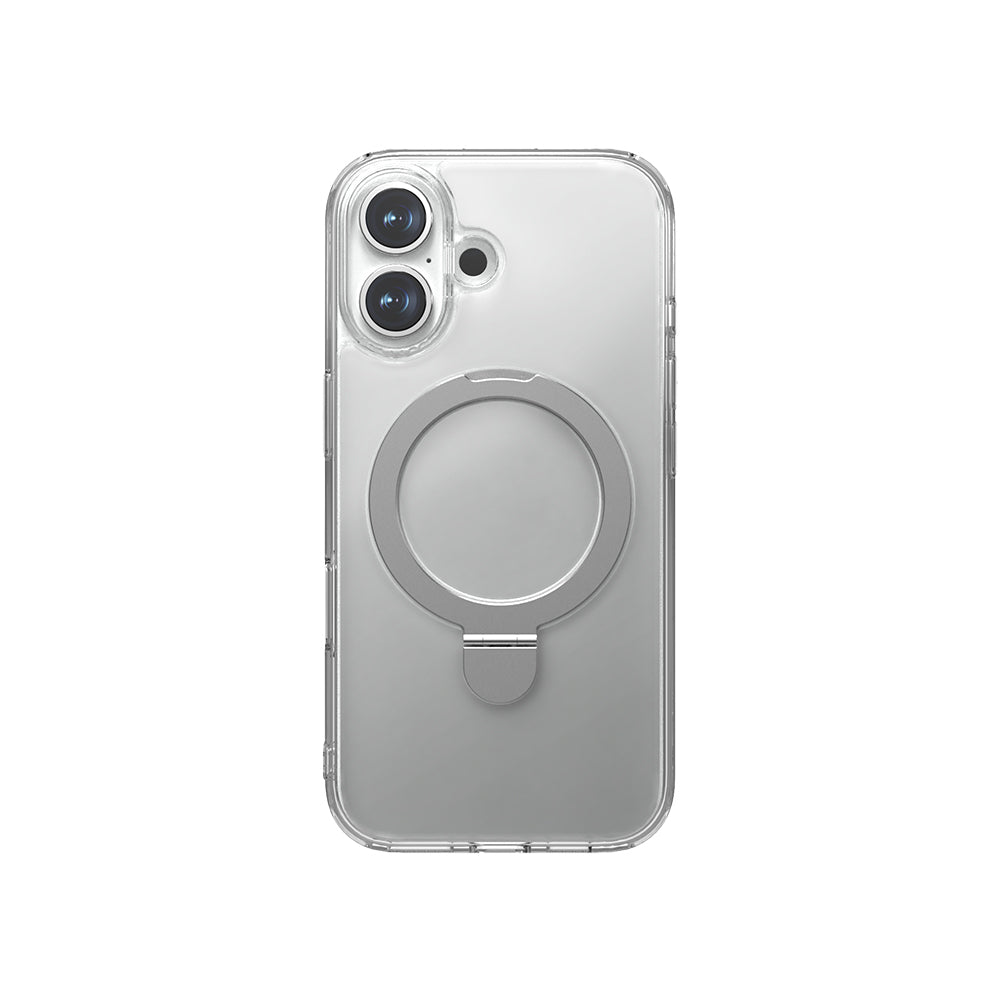 iPhone 16 Plus Kılıf M-safe Şarj Özellikli Raptic Air Stand Serisi Buzlu Transparan Tasarımlı Standlı Kılıf