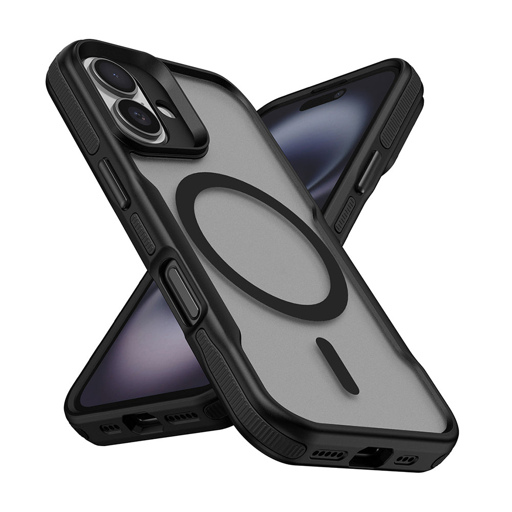 iPhone 16 Plus Kılıf M-safe Şarj Özellikli Renkli Kenar Airbag Şeritli Zore Lamer Kılıf