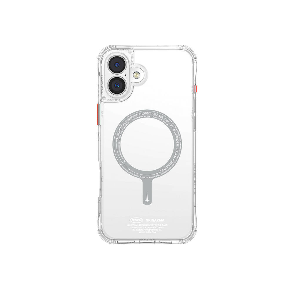 iPhone 16 Plus Kılıf M-safe Şarj Özellikli Şeffaf Airbag Tasarımlı Skinarma Saido Kılıf