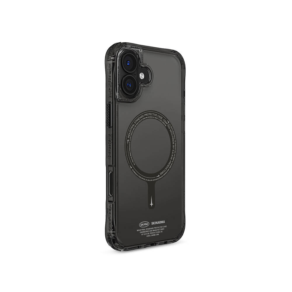 iPhone 16 Plus Kılıf M-safe Şarj Özellikli Şeffaf Airbag Tasarımlı Skinarma Saido Kılıf
