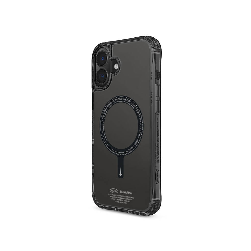 iPhone 16 Plus Kılıf M-safe Şarj Özellikli Şeffaf Airbag Tasarımlı Skinarma Saido Kılıf