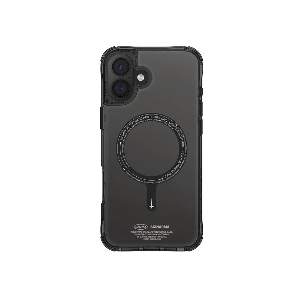 iPhone 16 Plus Kılıf M-safe Şarj Özellikli Şeffaf Airbag Tasarımlı Skinarma Saido Kılıf