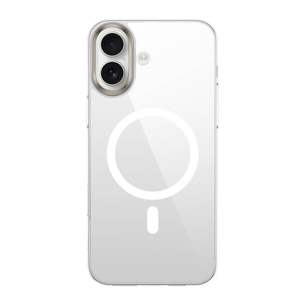 iPhone 16 Plus Kılıf M-safe Şarj Özellikli Şeffaf Cam Arka Yüzey Zore G-Glass Kılıf