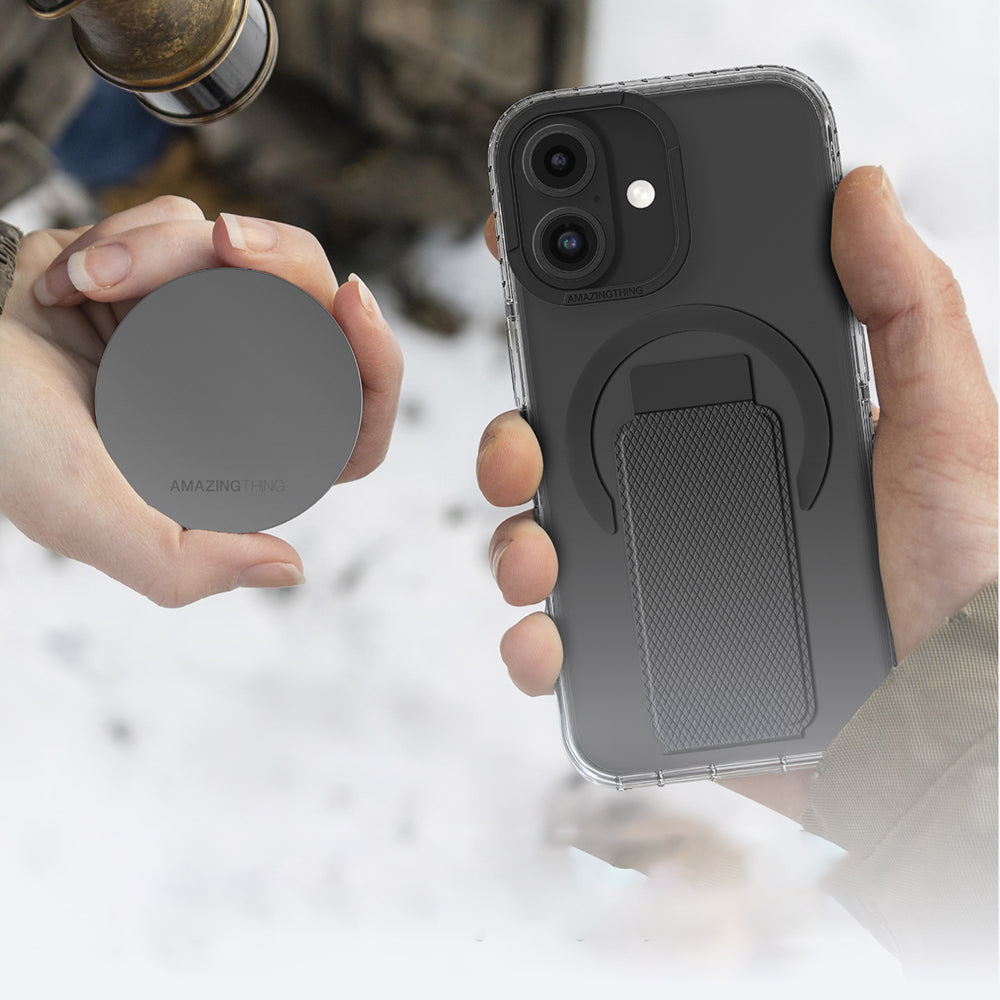 iPhone 16 Plus Kılıf M-safe Şarj Özellikli Standlı Amazingthing Titan Pro Plus Kılıf