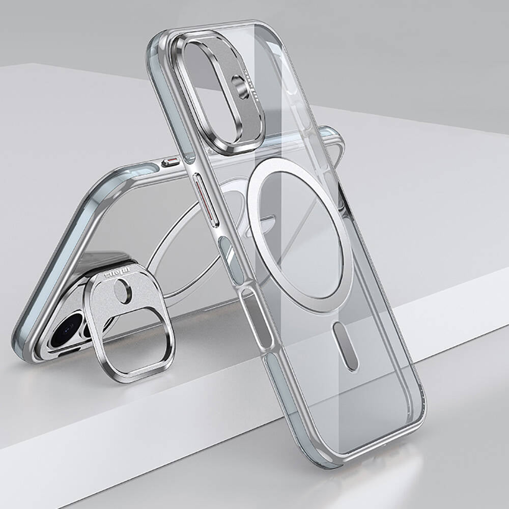 iPhone 16 Plus Kılıf M-safe Şarj Özellikli Wlons Standlı Efsane Kılıf