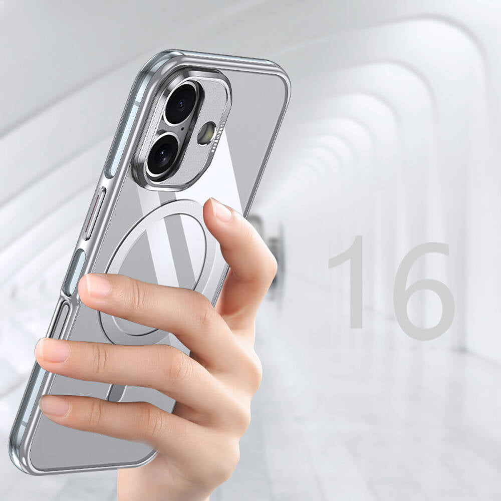 iPhone 16 Plus Kılıf M-safe Şarj Özellikli Wlons Standlı Efsane Kılıf