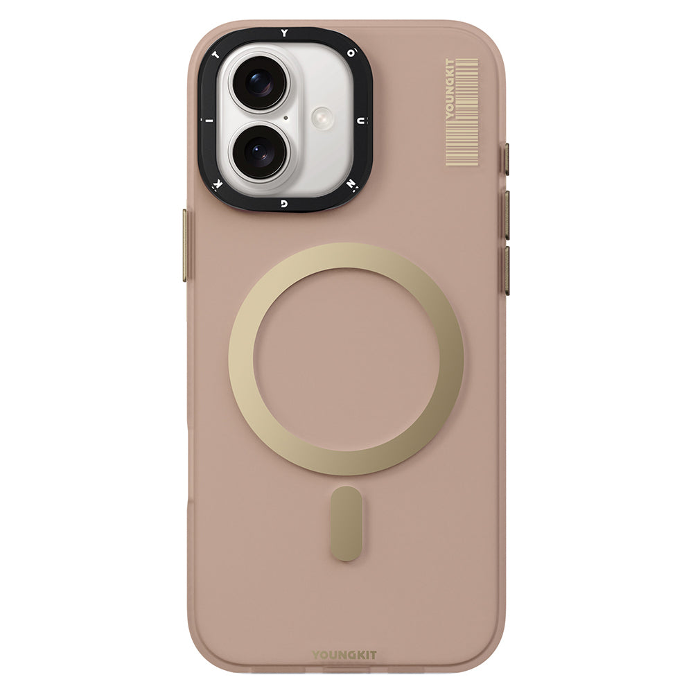 iPhone 16 Plus Kılıf M-safe Şarj Özellikli Youngkit Hidden Sand Serisi Kılıf
