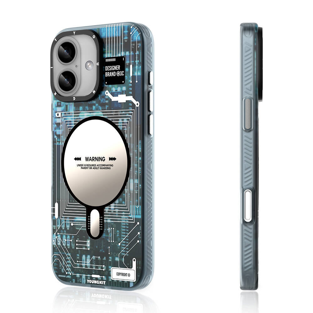 iPhone 16 Plus Kılıf M-safe Şarj Özellikli Youngkit Technology Serisi Kılıf