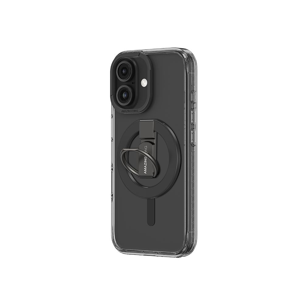 iPhone 16 Plus Kılıf M-safe Şarj Özellikli Yüzük Standlı Amazingthing Titan Pro Serisi Kılıf