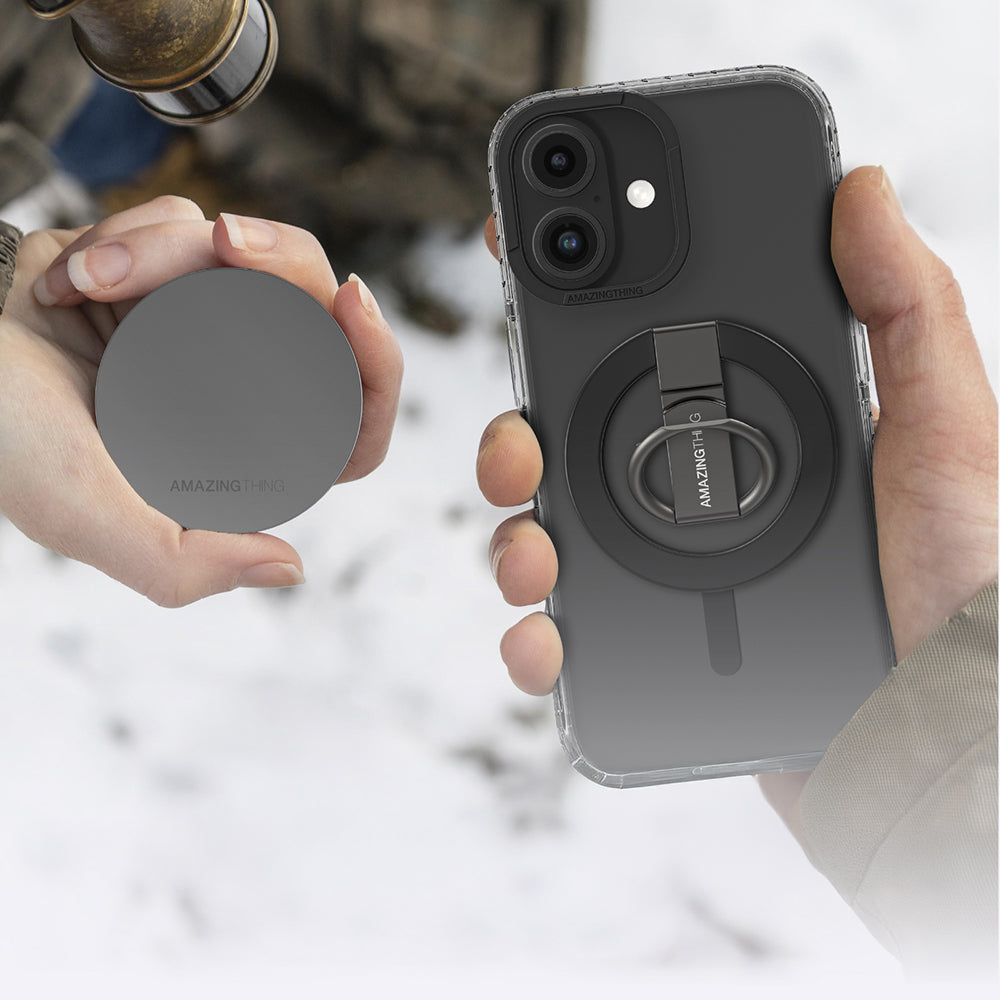 iPhone 16 Plus Kılıf M-safe Şarj Özellikli Yüzük Standlı Amazingthing Titan Pro Serisi Kılıf