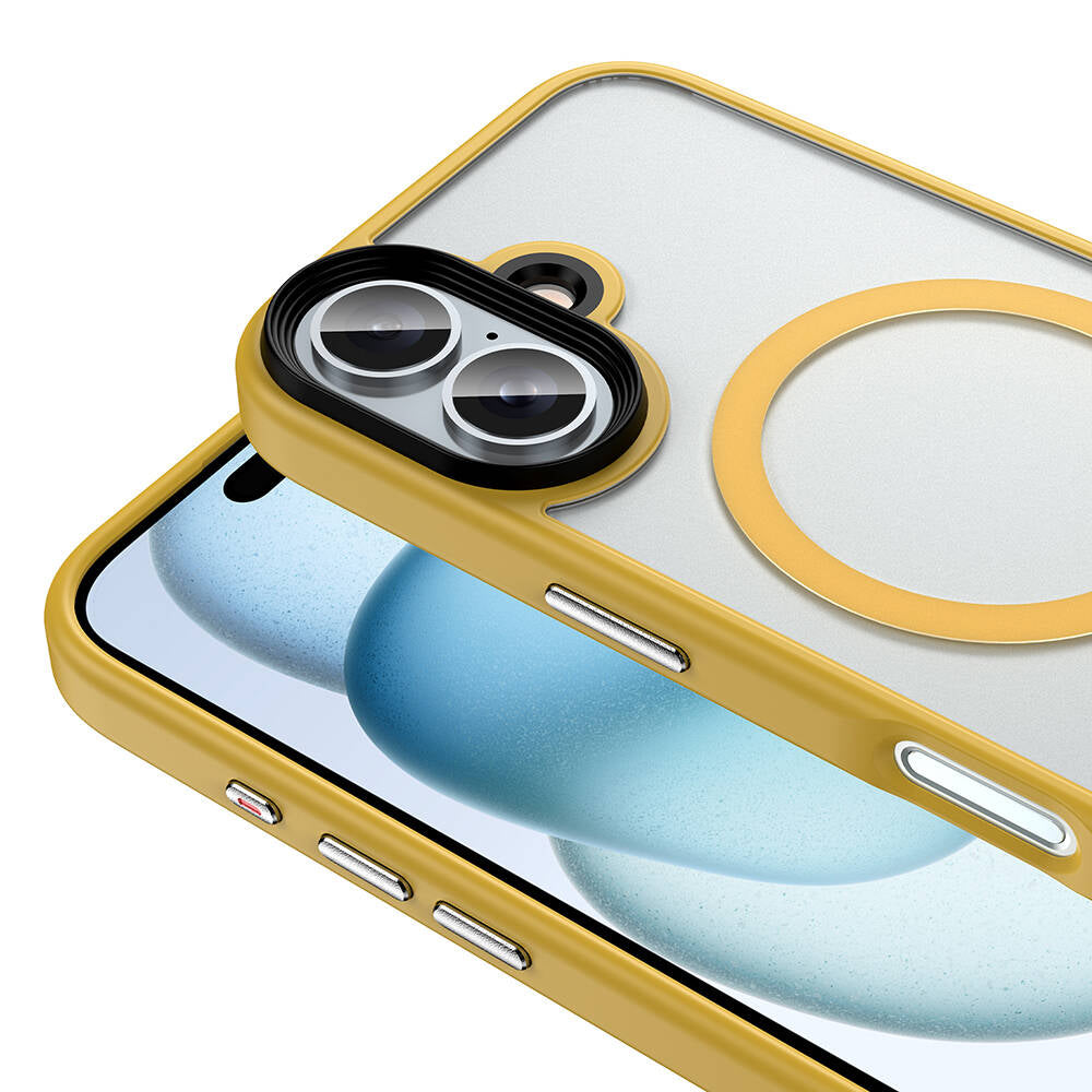 iPhone 16 Plus Kılıf Mat Arka Yüzey Wireless Şarj Özellikli Zore Flet M-safe Kılıf