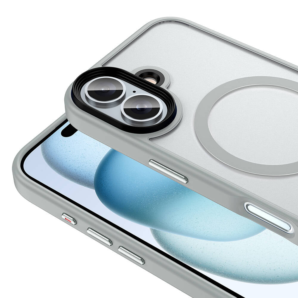 iPhone 16 Plus Kılıf Mat Arka Yüzey Wireless Şarj Özellikli Zore Flet M-safe Kılıf