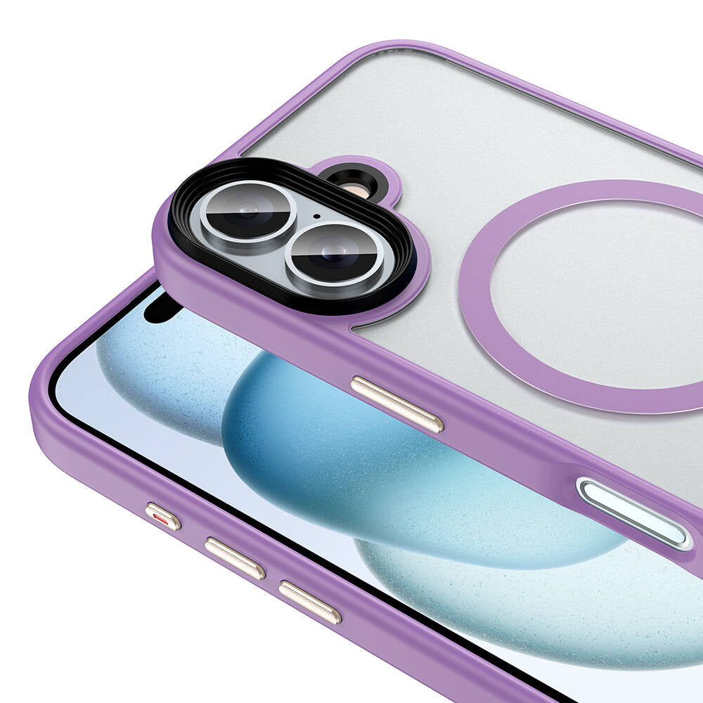 iPhone 16 Plus Kılıf Mat Arka Yüzey Wireless Şarj Özellikli Zore Flet M-safe Kılıf