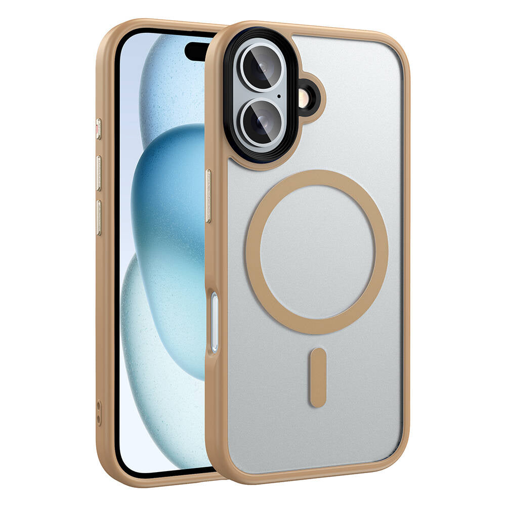 iPhone 16 Plus Kılıf Mat Arka Yüzey Wireless Şarj Özellikli Zore Flet M-safe Kılıf