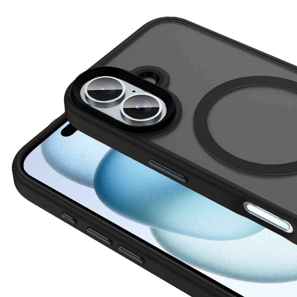 iPhone 16 Plus Kılıf Mat Arka Yüzey Wireless Şarj Özellikli Zore Flet M-safe Kılıf