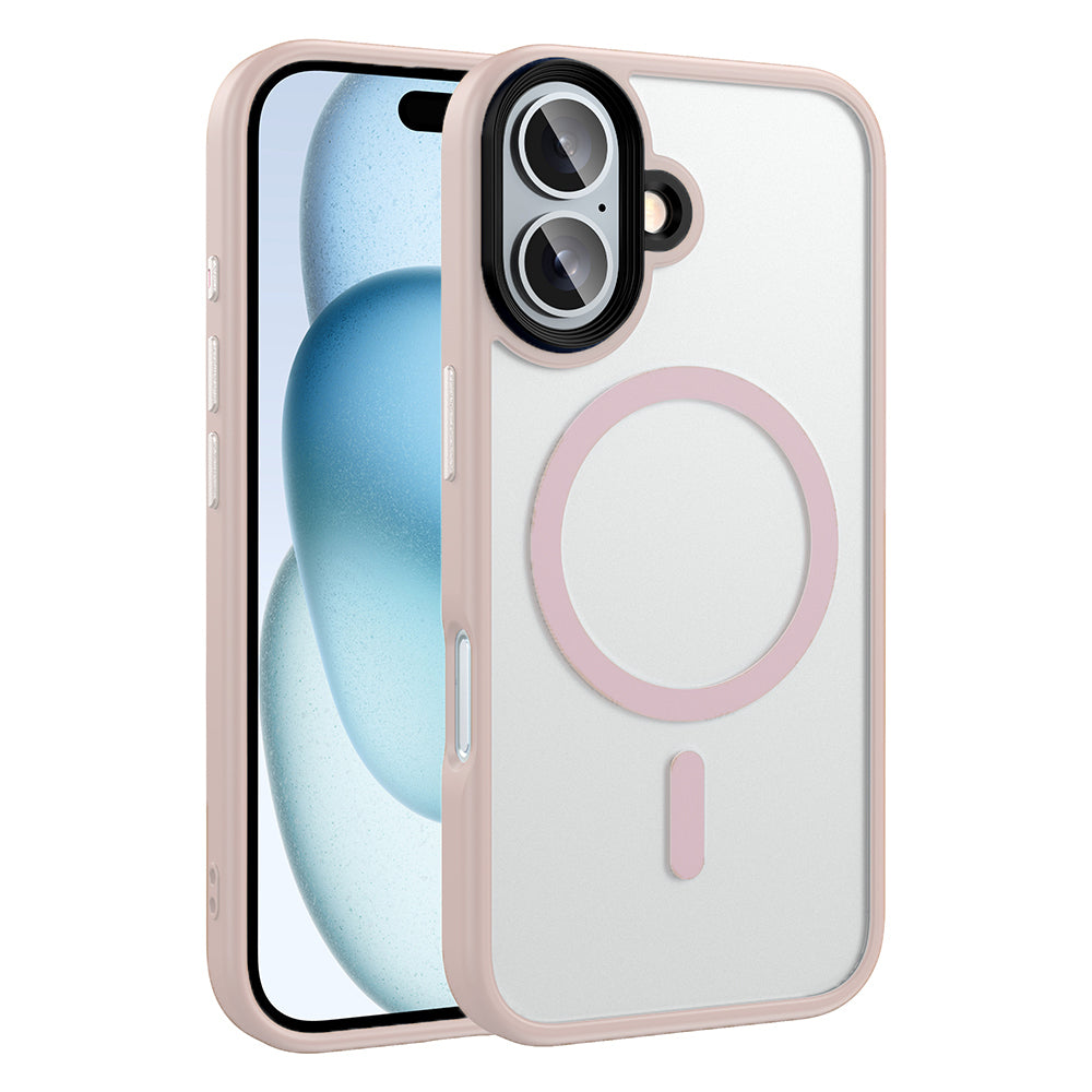 iPhone 16 Plus Kılıf Mat Arka Yüzey Wireless Şarj Özellikli Zore Flet M-safe Kılıf