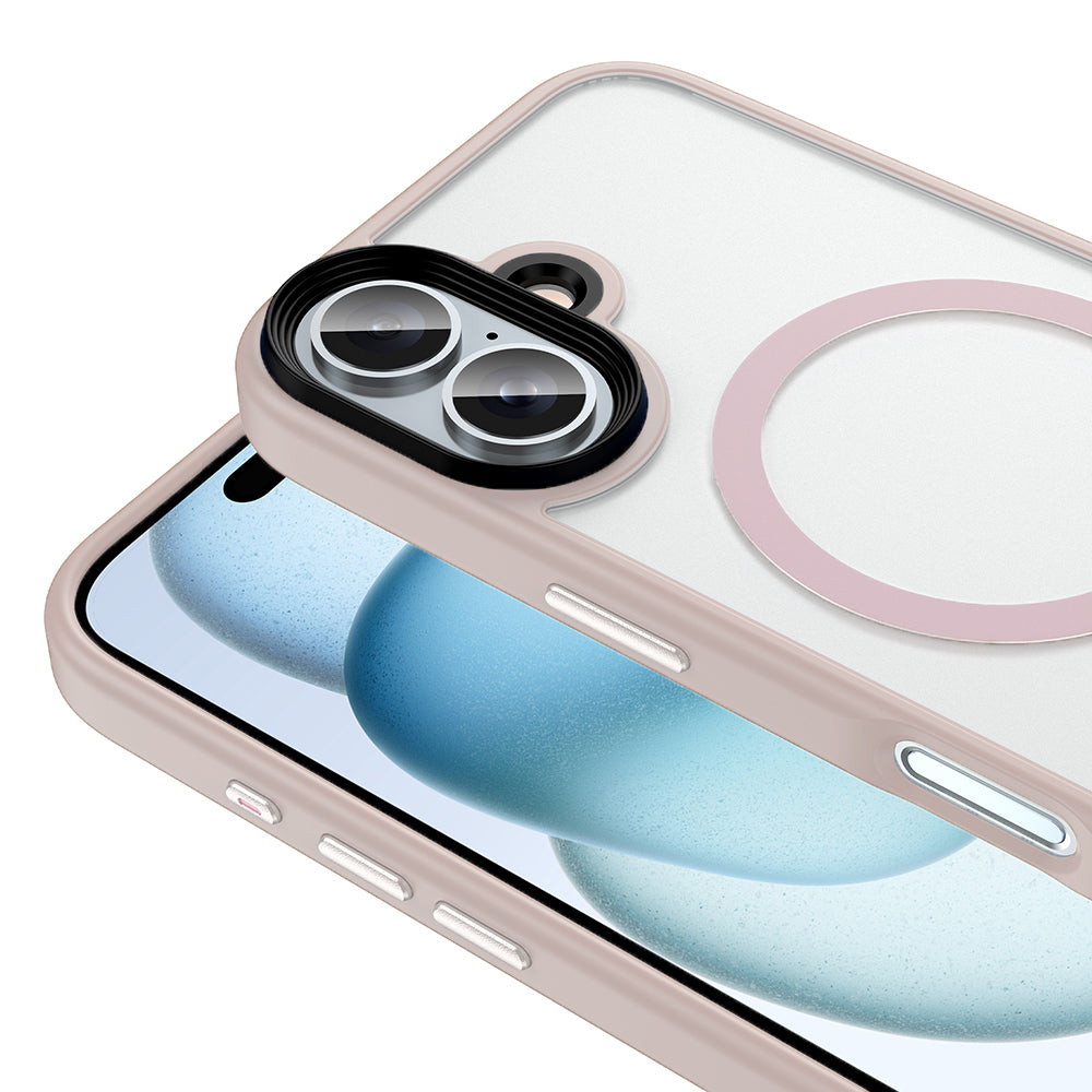 iPhone 16 Plus Kılıf Mat Arka Yüzey Wireless Şarj Özellikli Zore Flet M-safe Kılıf