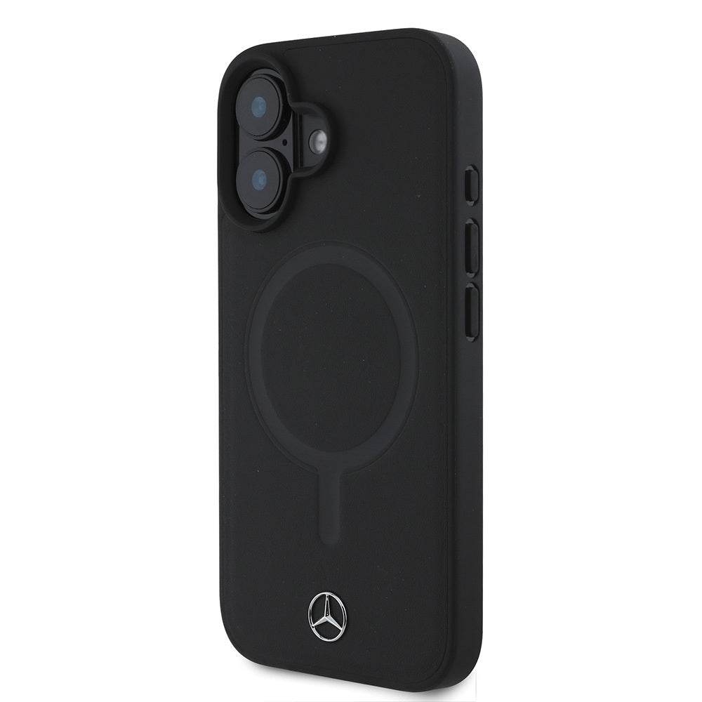 iPhone 16 Plus Kılıf Mercedes Benz M-safe Şarj Özellikli Yumuşak Deri Orijinal Lisanslı Kılıf