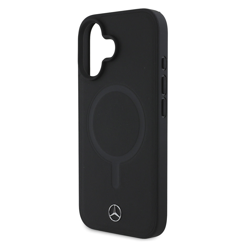 iPhone 16 Plus Kılıf Mercedes Benz M-safe Şarj Özellikli Yumuşak Deri Orijinal Lisanslı Kılıf