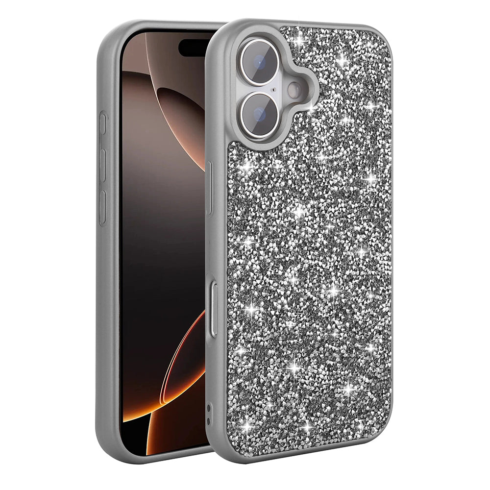 iPhone 16 Plus Kılıf Parlak Taşlı Tasarım Zore Pırlanta Kılıf