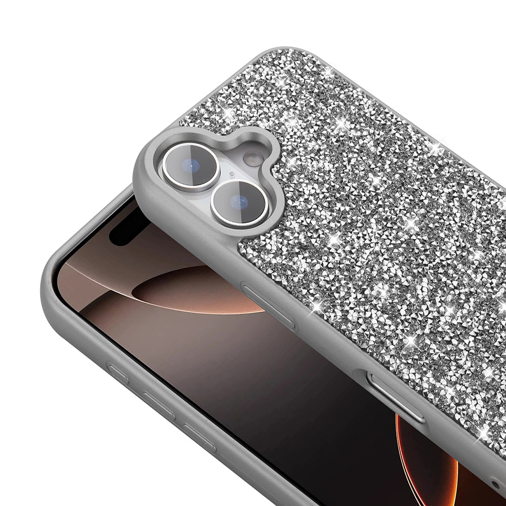 iPhone 16 Plus Kılıf Parlak Taşlı Tasarım Zore Pırlanta Kılıf