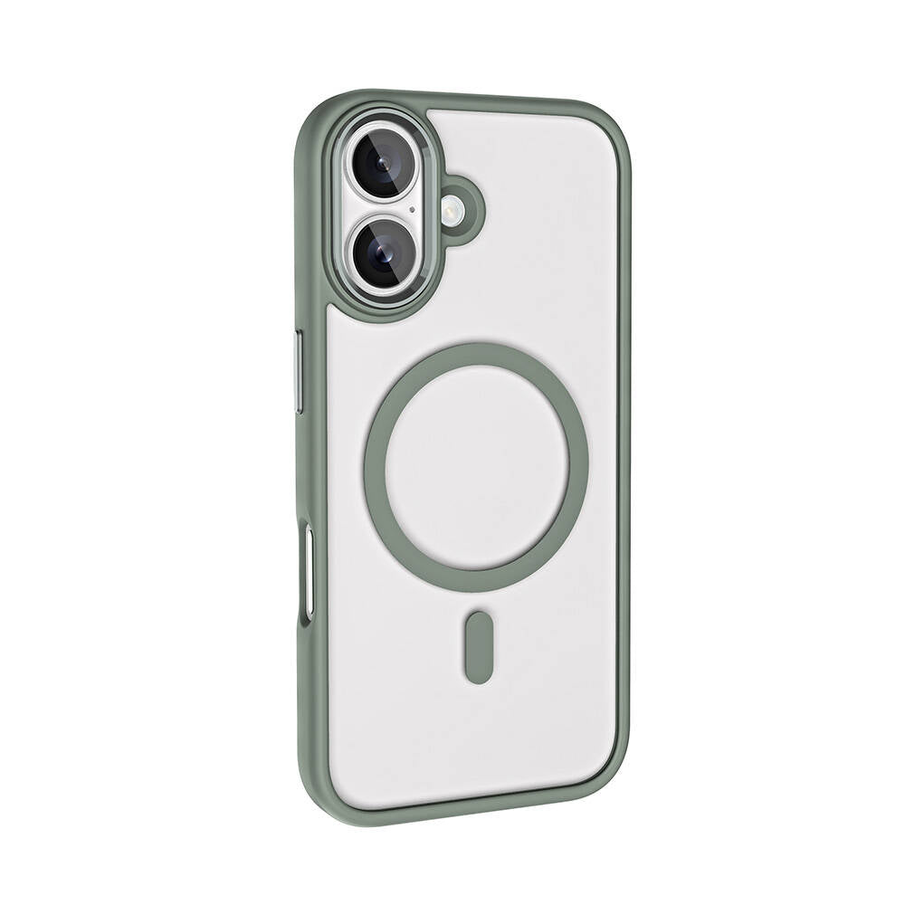 iPhone 16 Plus Kılıf Wireless Şarj Özellikli Zore Krom M-safe Silikon Kılıf