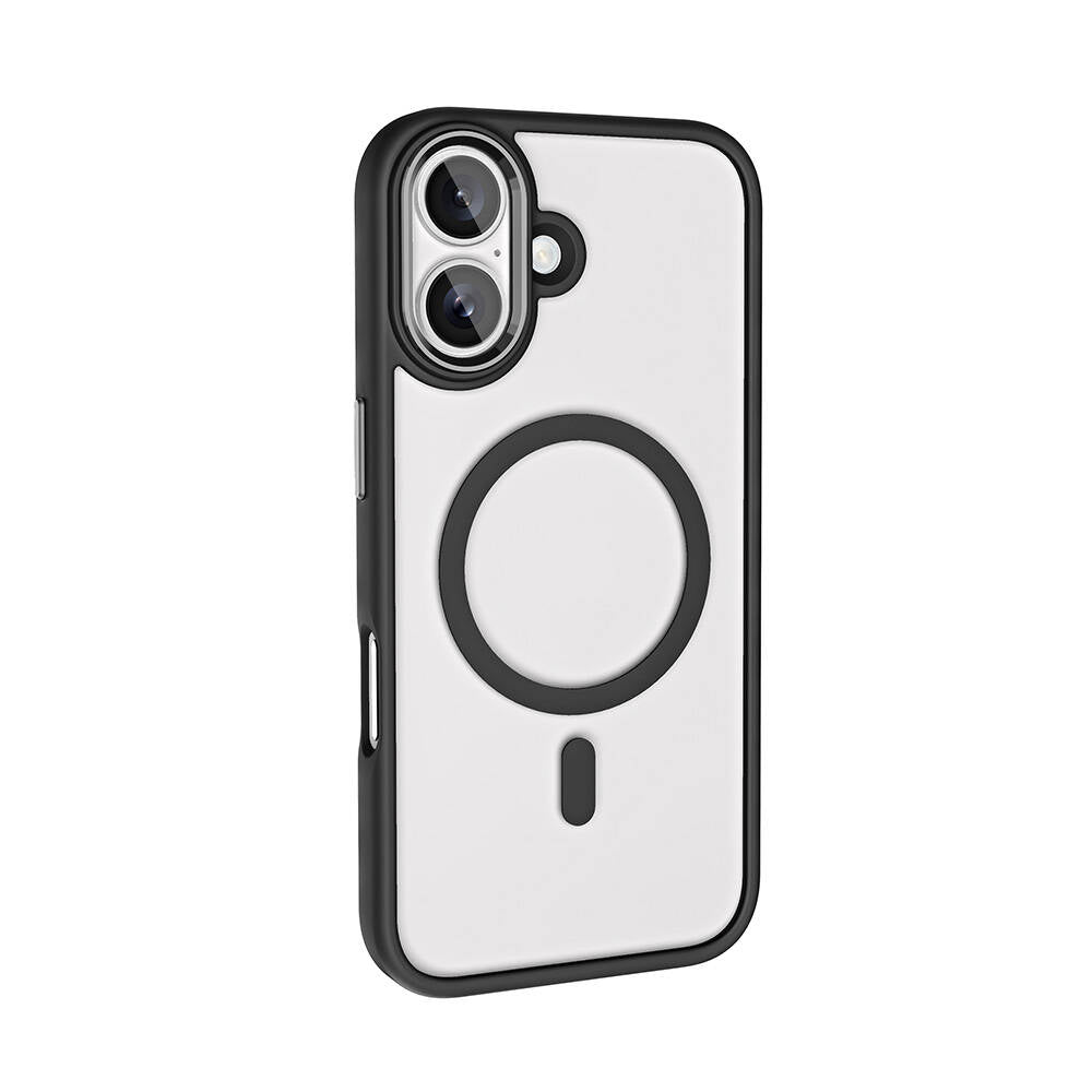 iPhone 16 Plus Kılıf Wireless Şarj Özellikli Zore Krom M-safe Silikon Kılıf