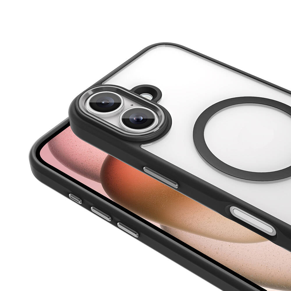 iPhone 16 Plus Kılıf Wireless Şarj Özellikli Zore Krom M-safe Silikon Kılıf