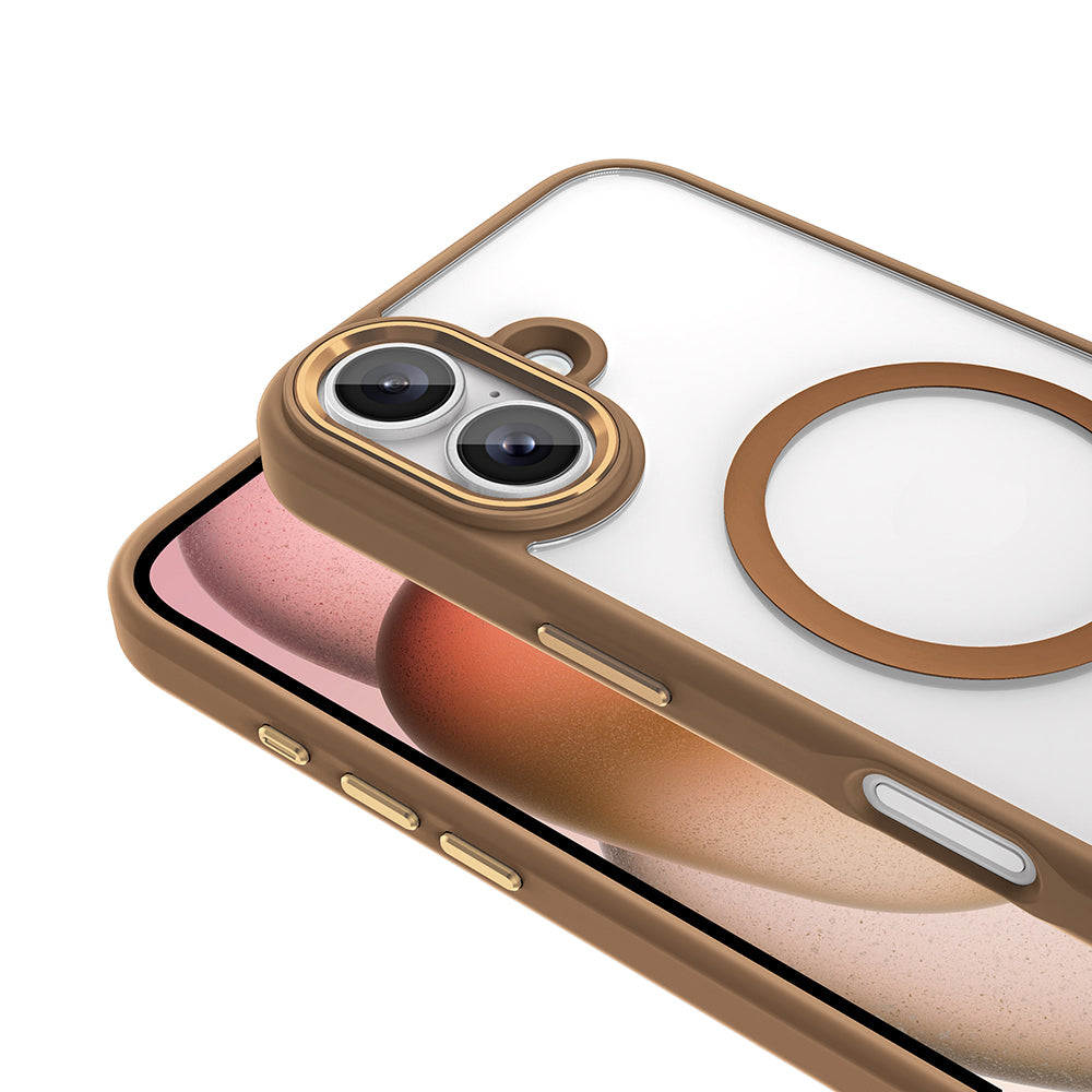 iPhone 16 Plus Kılıf Wireless Şarj Özellikli Zore Krom M-safe Silikon Kılıf